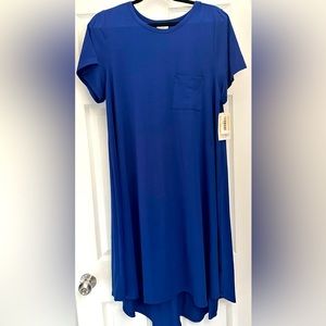 LuLaRoe Blue Carley Dress - Size Large - Never worn and tags are still on it.